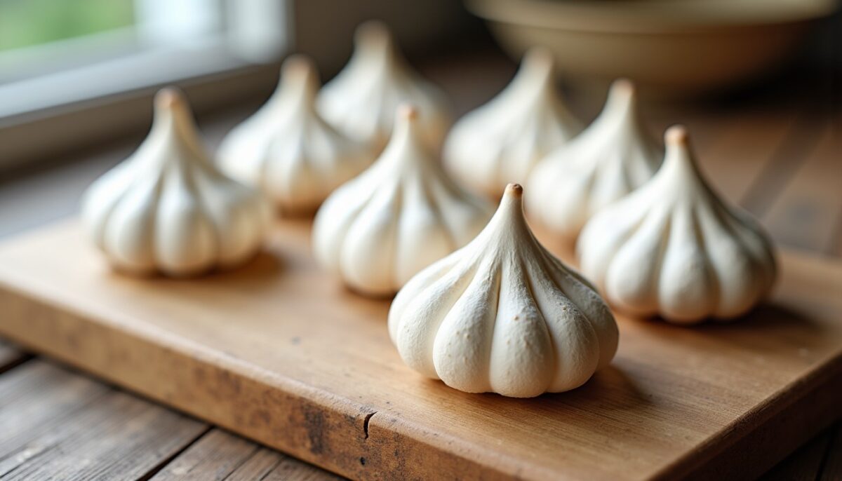 Meringue française façon Cyril Lignac : ratio 60/60/60 et séchage doux pour nids croquants