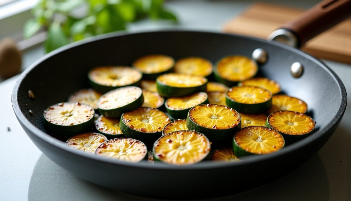 Courgettes sautées à la poêle : la méthode qui évite l’eau et garantit une dorure nette